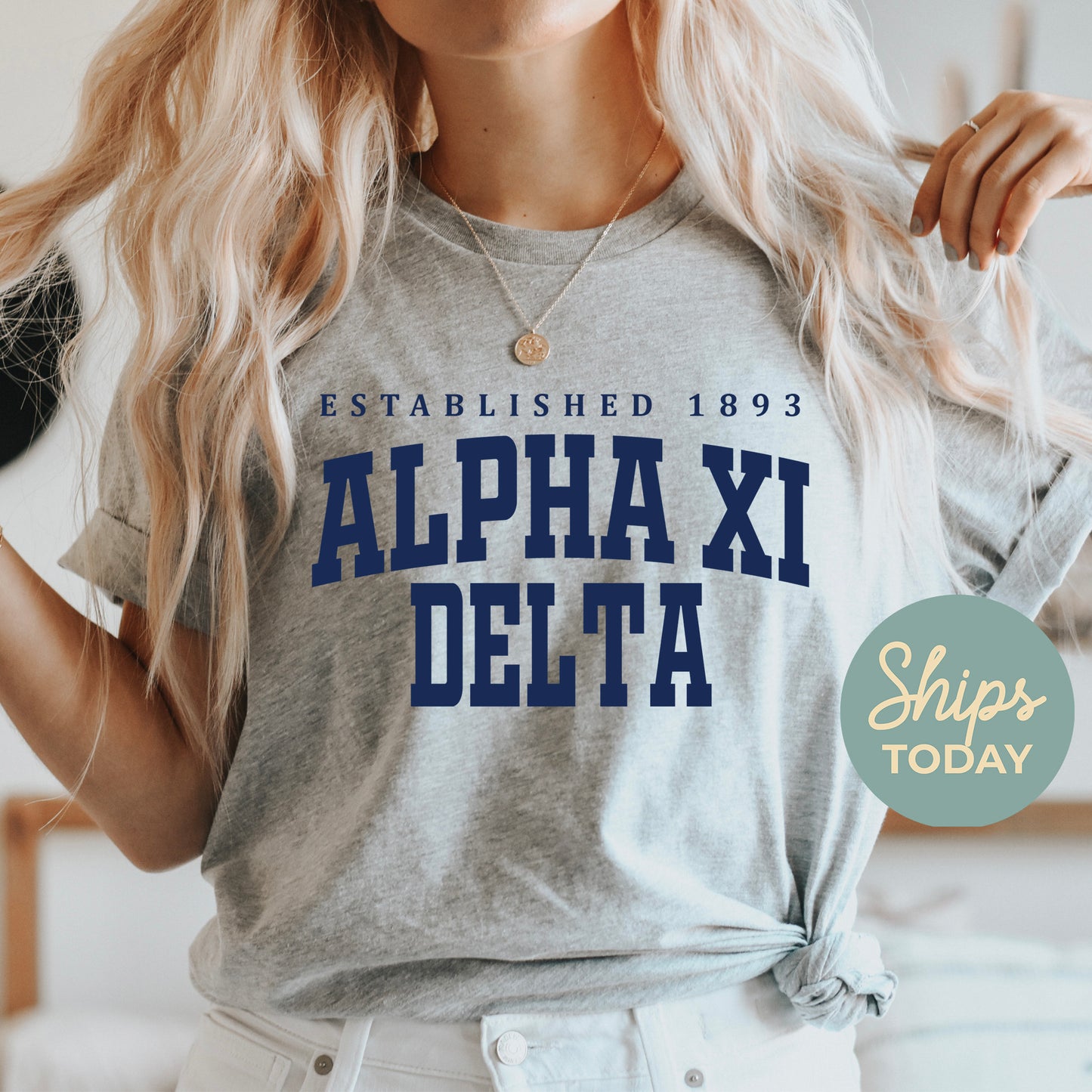 Alpha Xi Delta Bold Letters Sorority T-shirt _ 35128g