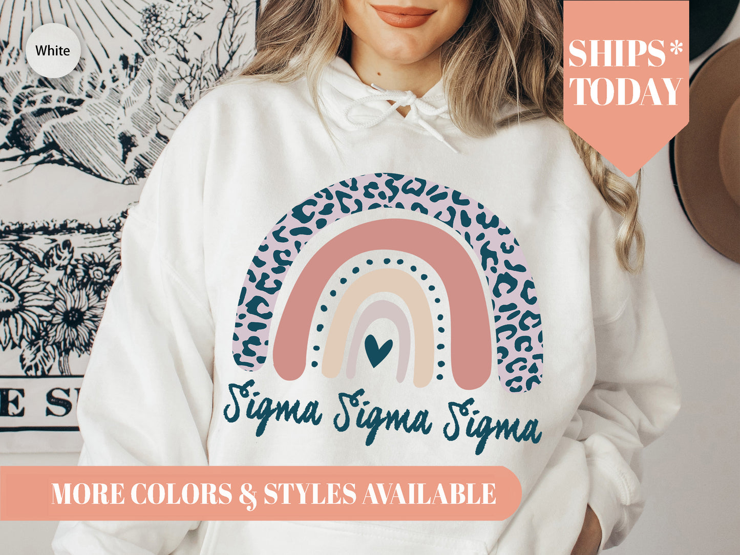 Theta Phi Alpha Greek Rainbow Sorority Hoodie _ 2757g