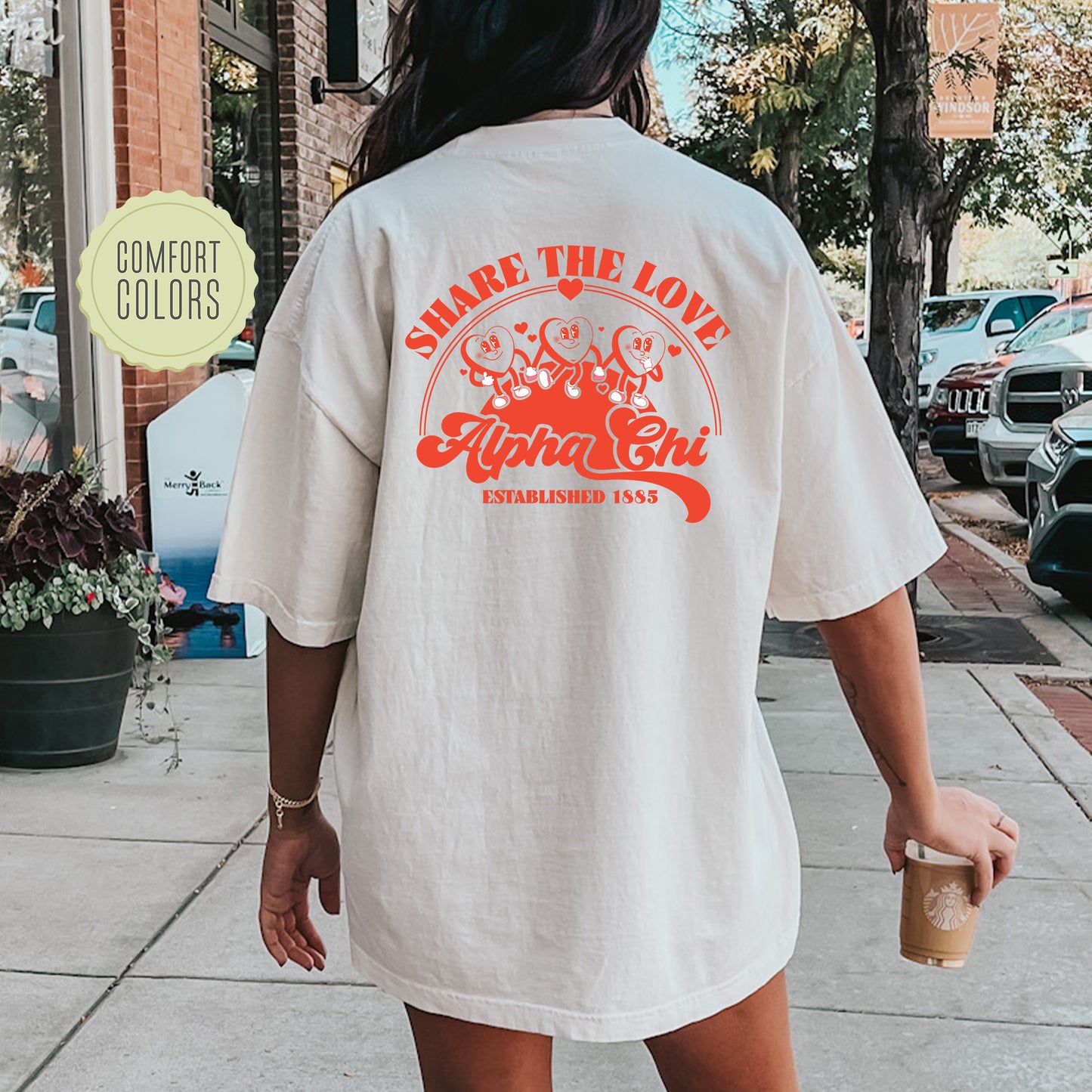 Alpha Chi Omega Share the Love Comfort Colors Sorority T-shirt _ 33232g