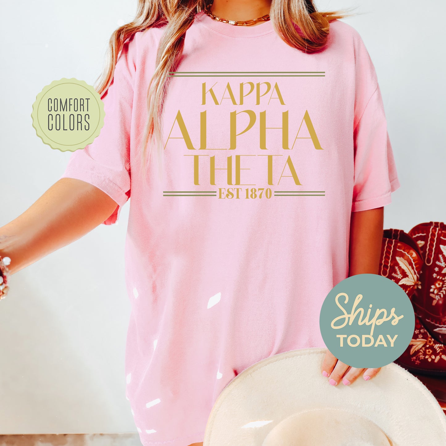 Kappa Alpha Theta Greek Harmony Comfort Colors Sorority T-shirt _ 34979g