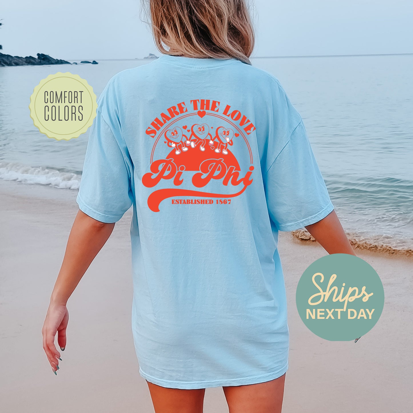 Pi Beta Phi Share the Love Comfort Colors Sorority T-shirt _ 33252g