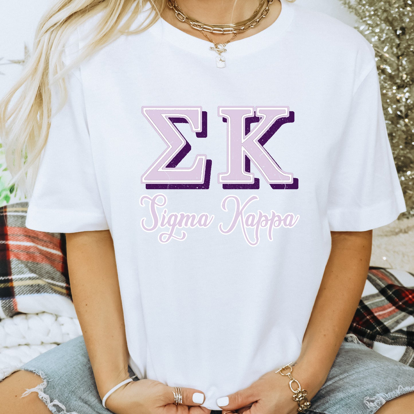 Sigma Kappa Greek Colors Sorority T-shirt= _ 36091g
