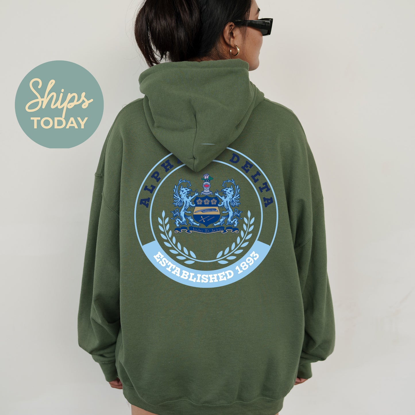 Alpha Xi Delta Crested Tradition Sorority Hoodie _ 32824g