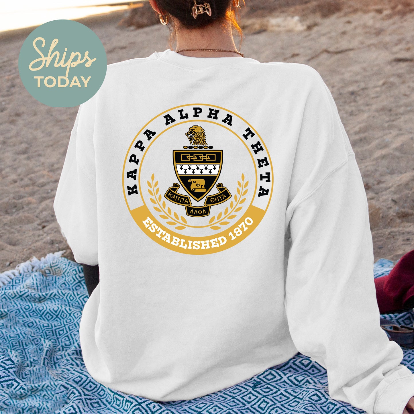 Kappa Alpha Theta Crested Tradition Sorority Sweatshirt _ 32831g