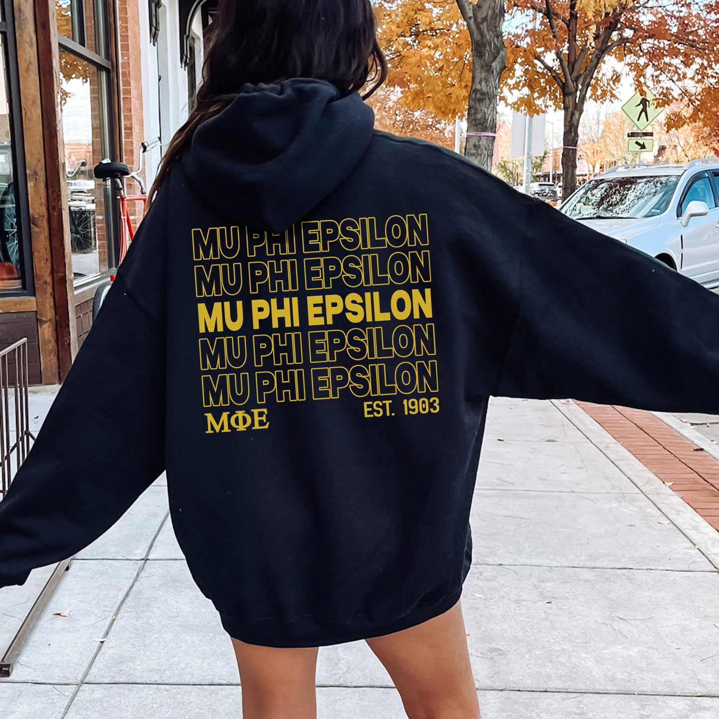 Mu Phi Epsilon Repeating Letters COED Hoodie _ 35591g