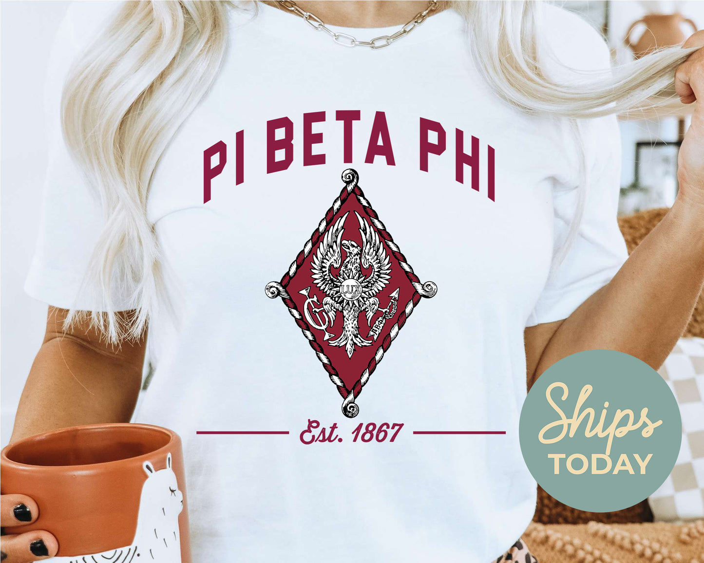 Pi Beta Phi Loyalty Crest Sorority T-shirt _ 4440g