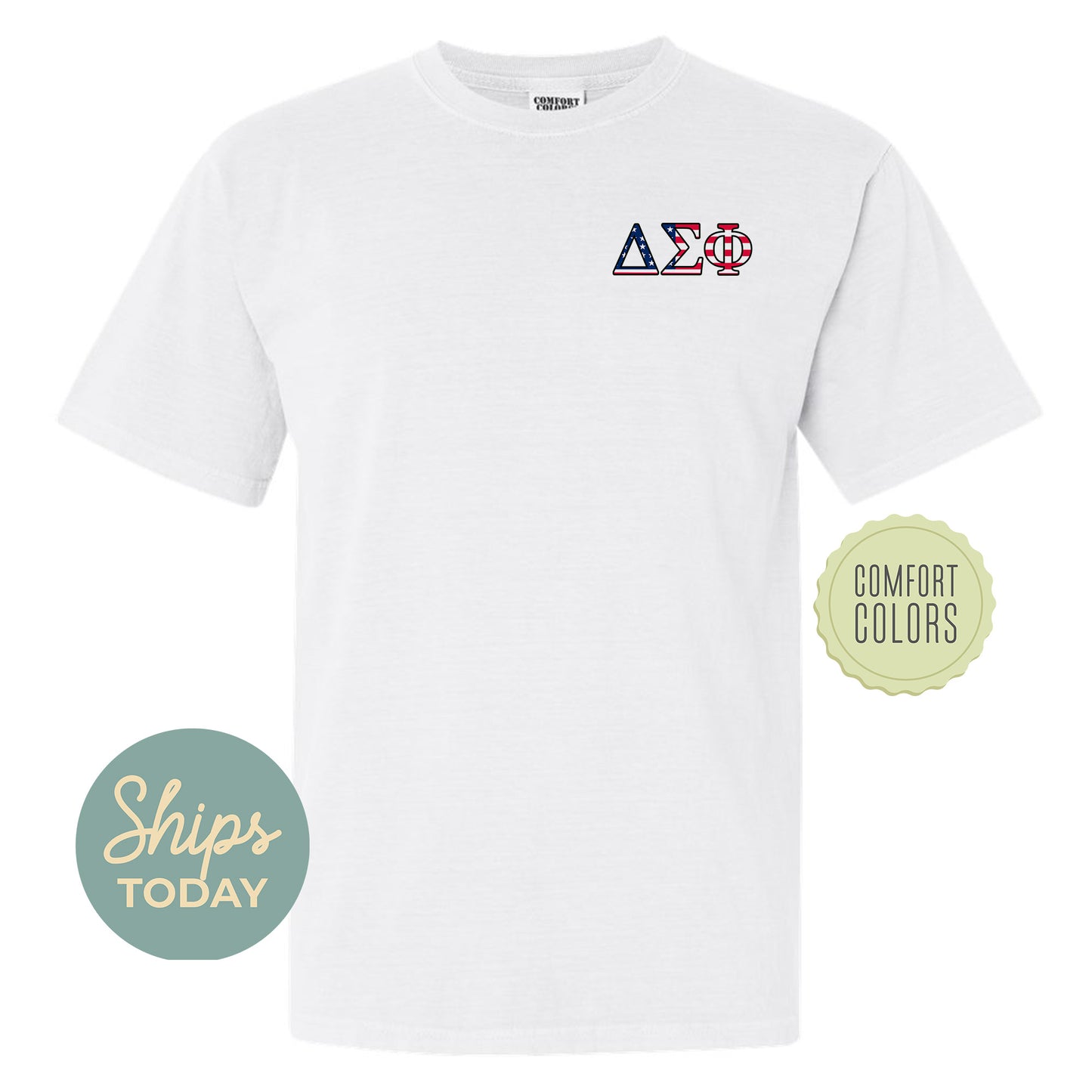 a white t - shirt with the letters a and d on it
