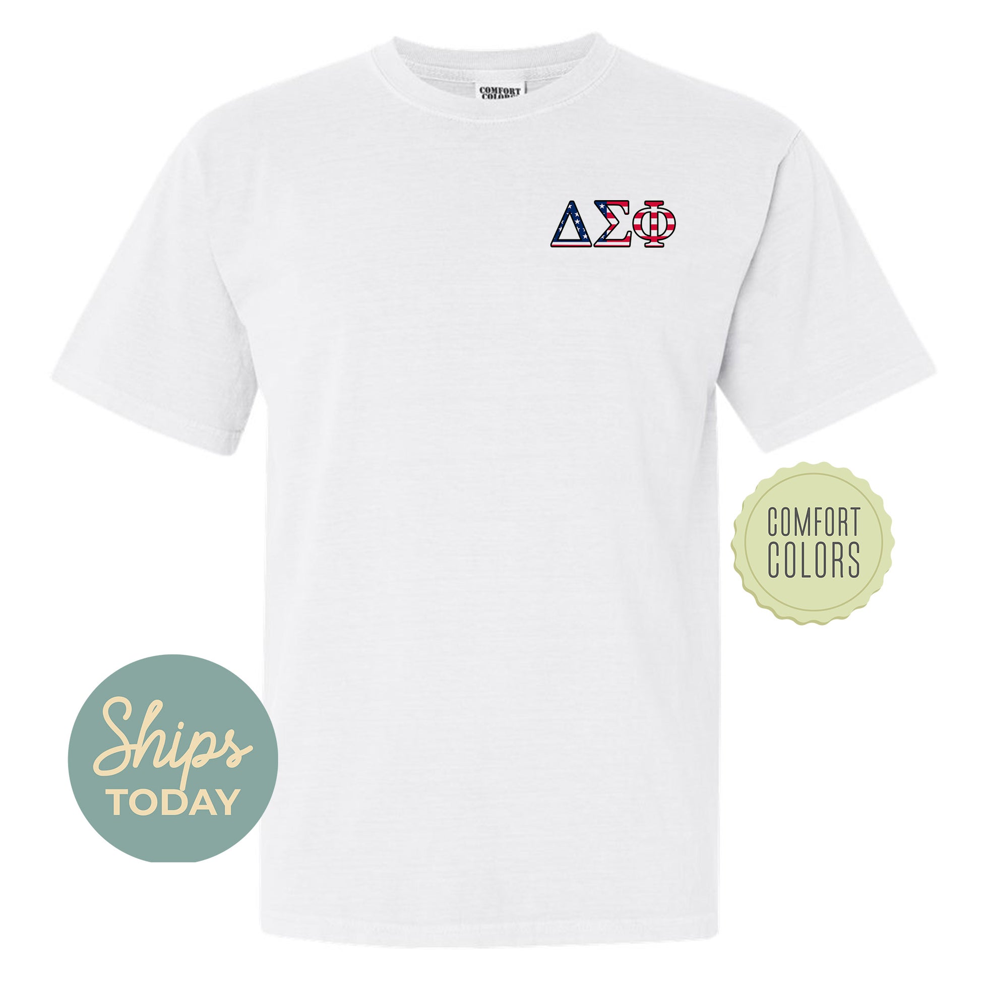 a white t - shirt with the letters a and d on it