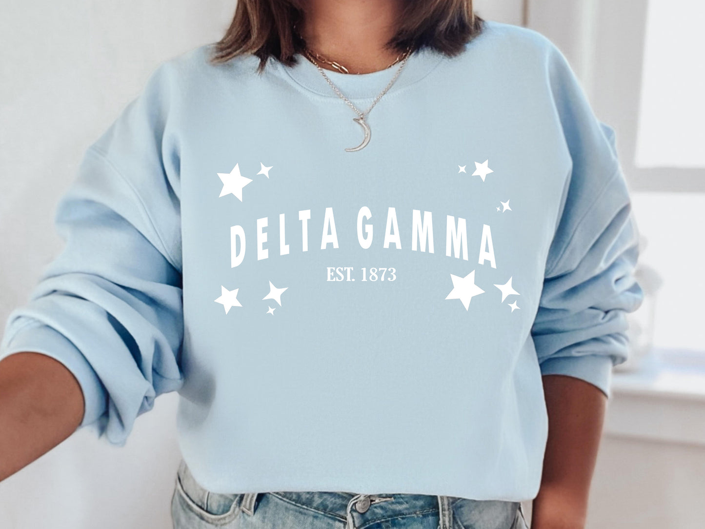 Delta Gamma Arched Star Sorority Sweatshirt _ 2275g