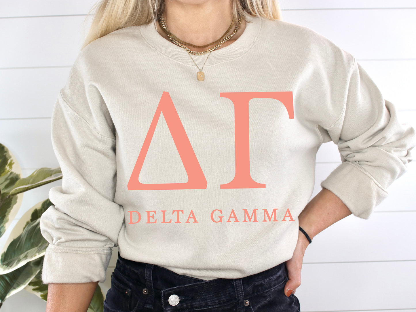 Delta Gamma Pink Personality Sorority Sweatshirt _ 659g