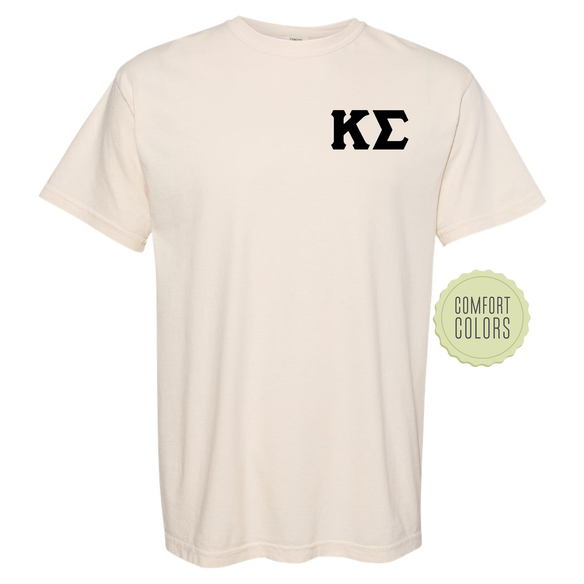 a white t - shirt with the k e logo on it