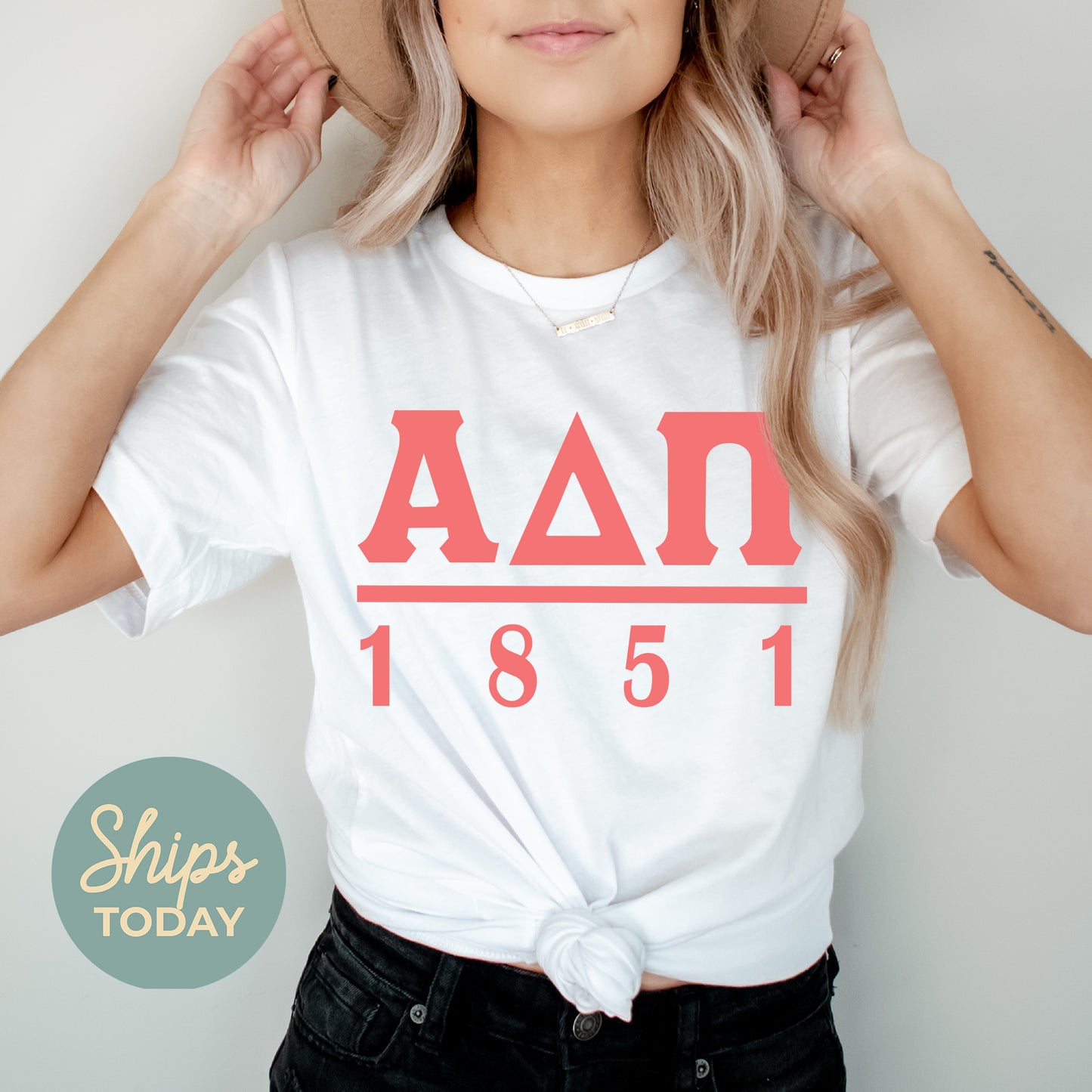 Alpha Delta Pi Monochromatic Sorority T-shirt _ 30844g