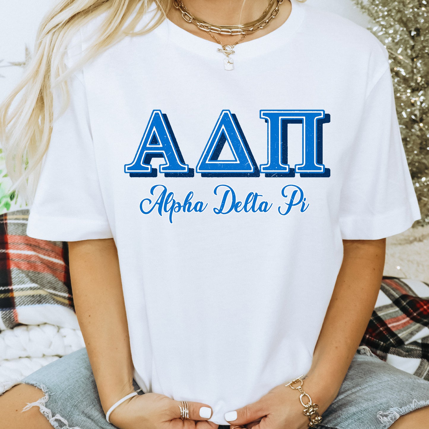 Alpha Delta Pi Greek Colors Sorority T-shirt _ 36070g