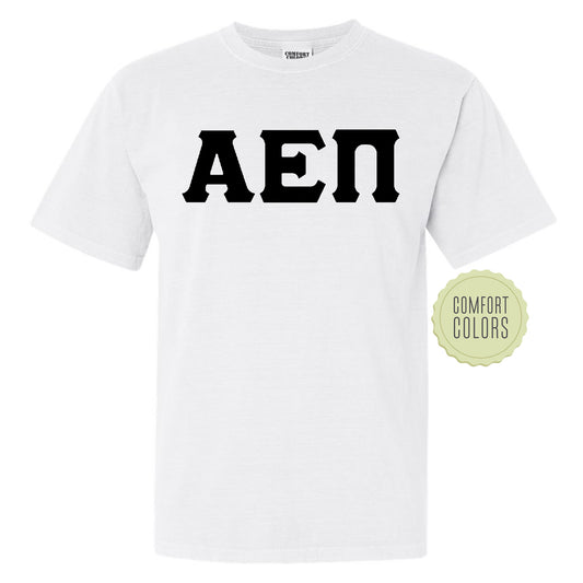 Alpha Epsilon Pi Black Letters Comfort Colors Farternity T-shirt _ 34907g