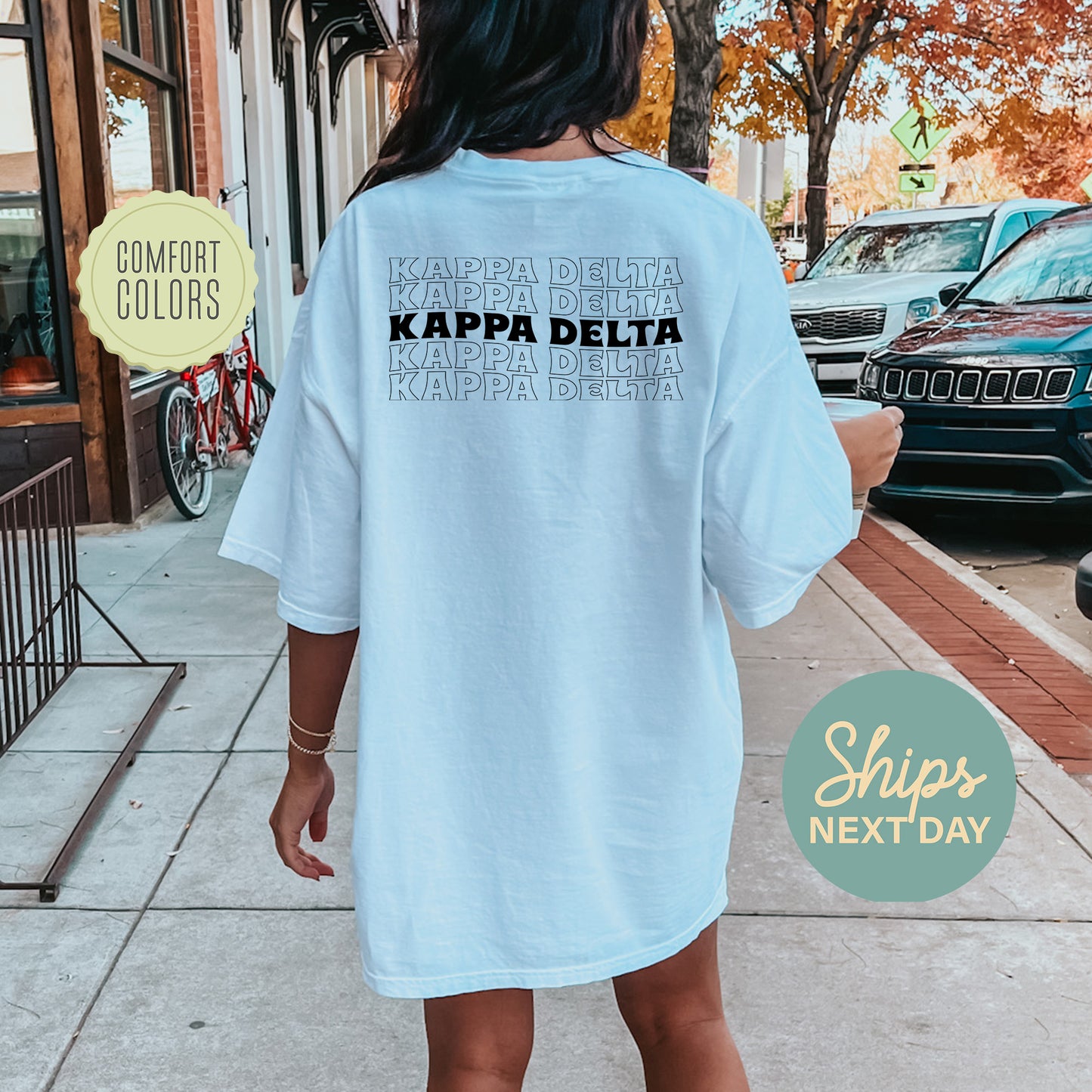 Kappa Delta Wavy Letters Comfort Colors Sorority T-shirt _ 33414g