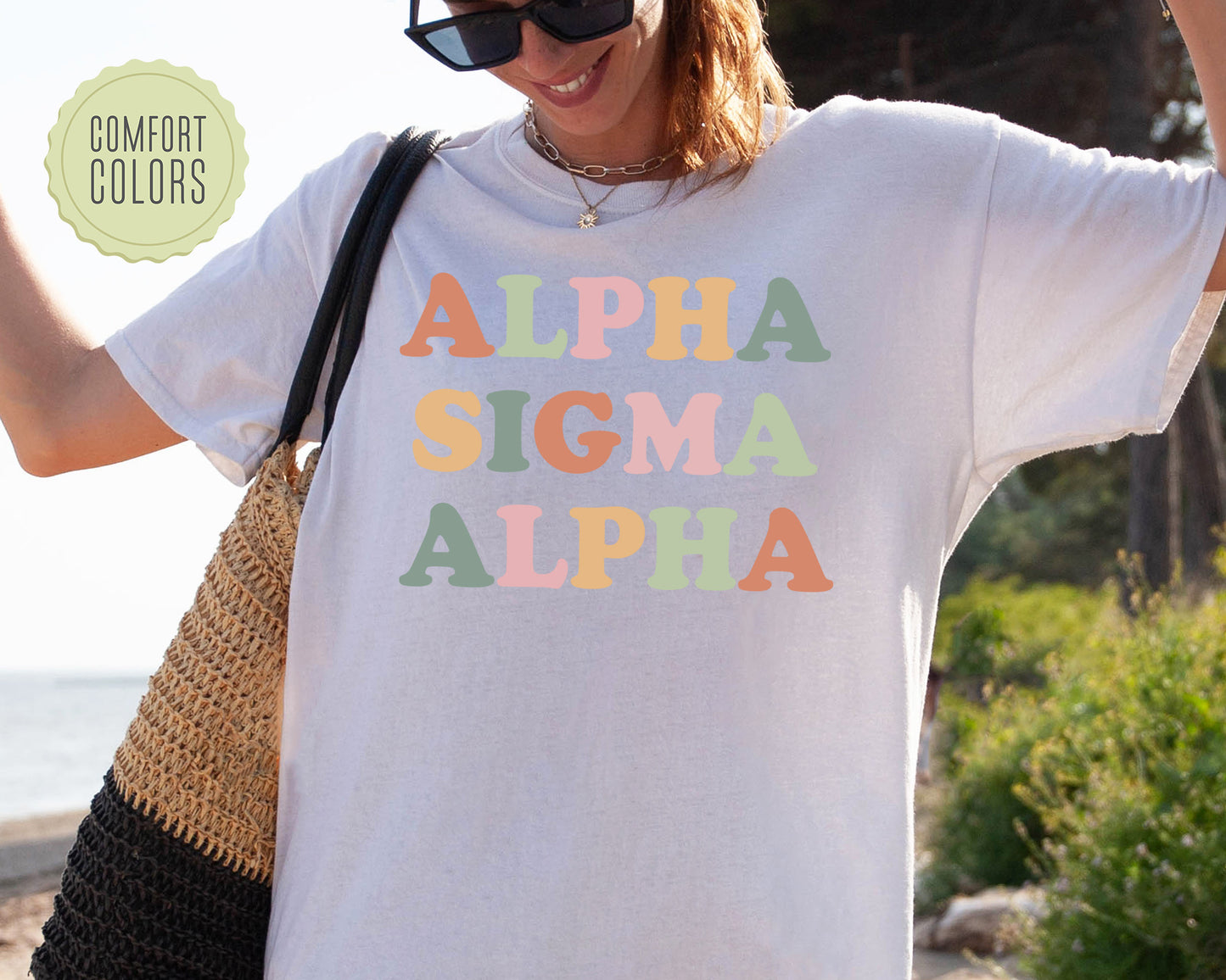 Alpha Sigma Alpha Bright and Proud Comfort Colors Sorority T-shirt _ 420g