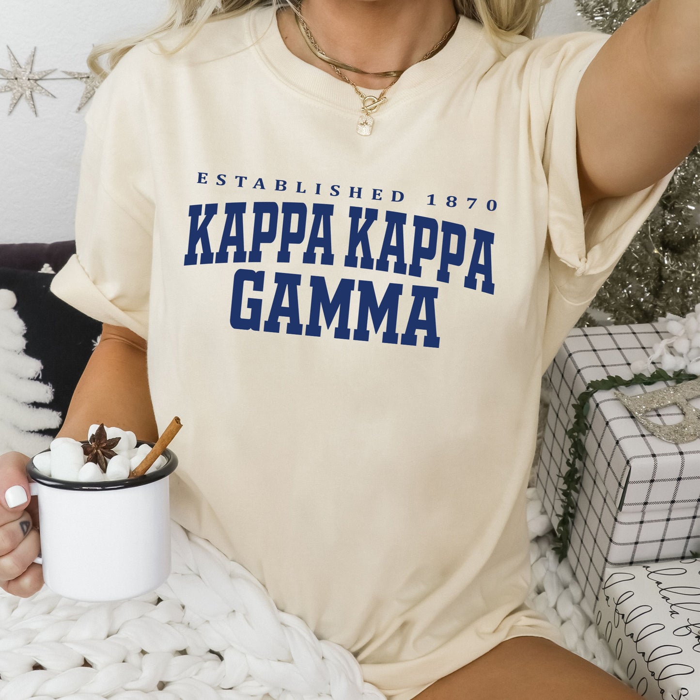 Kappa Kappa Gamma Bold Letters Sorority T-shirt _ 35137g