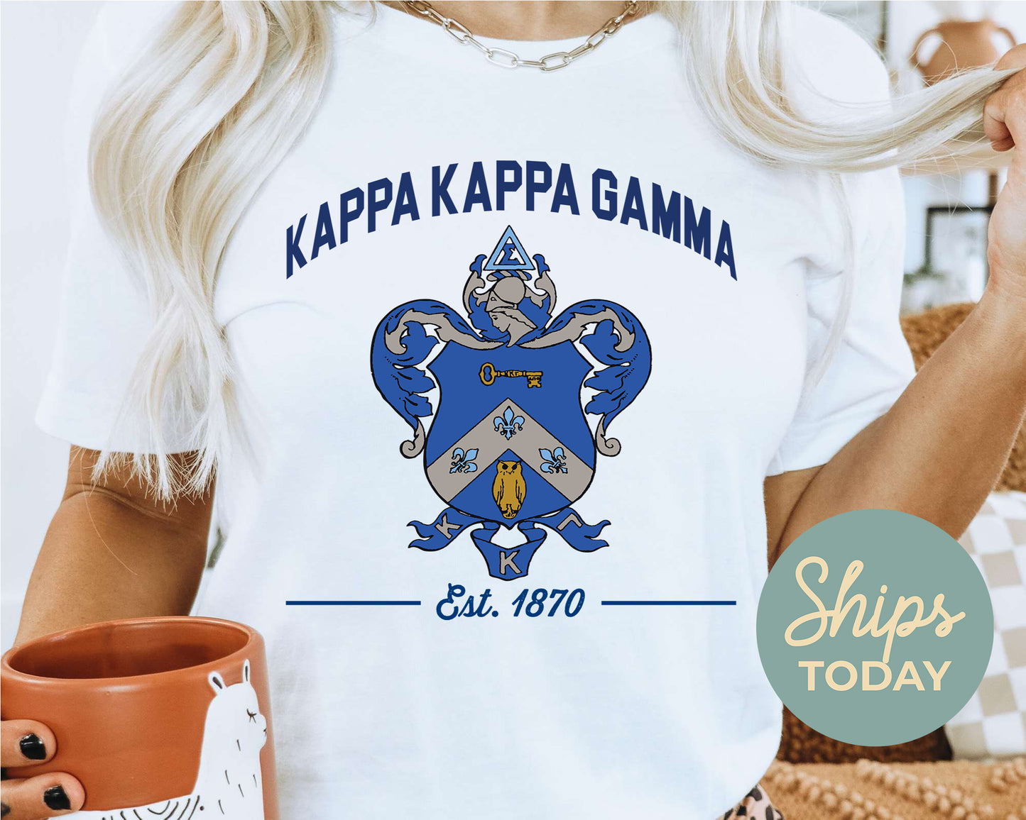 Kappa Kappa Gamma Loyalty Crest Sorority T-shirt _ 4437g