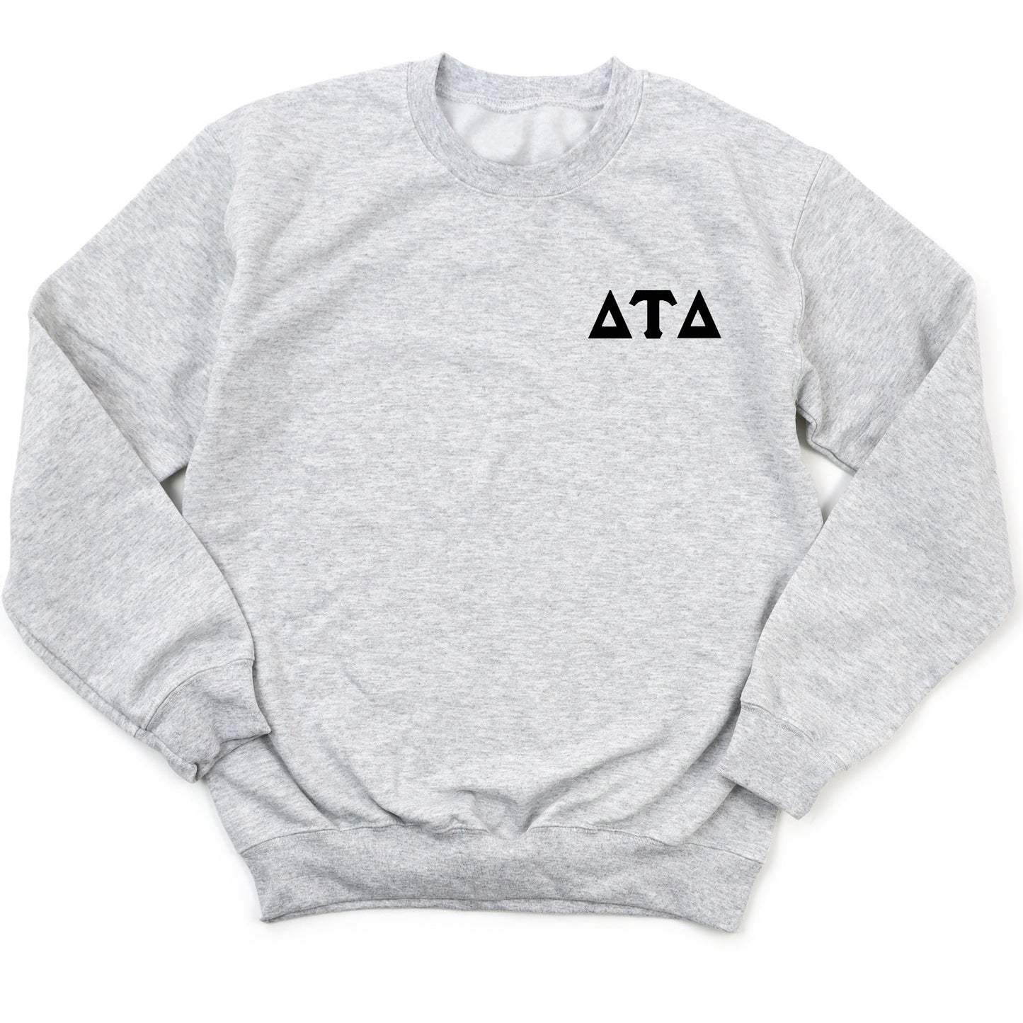 a grey sweatshirt with the letters ata on it