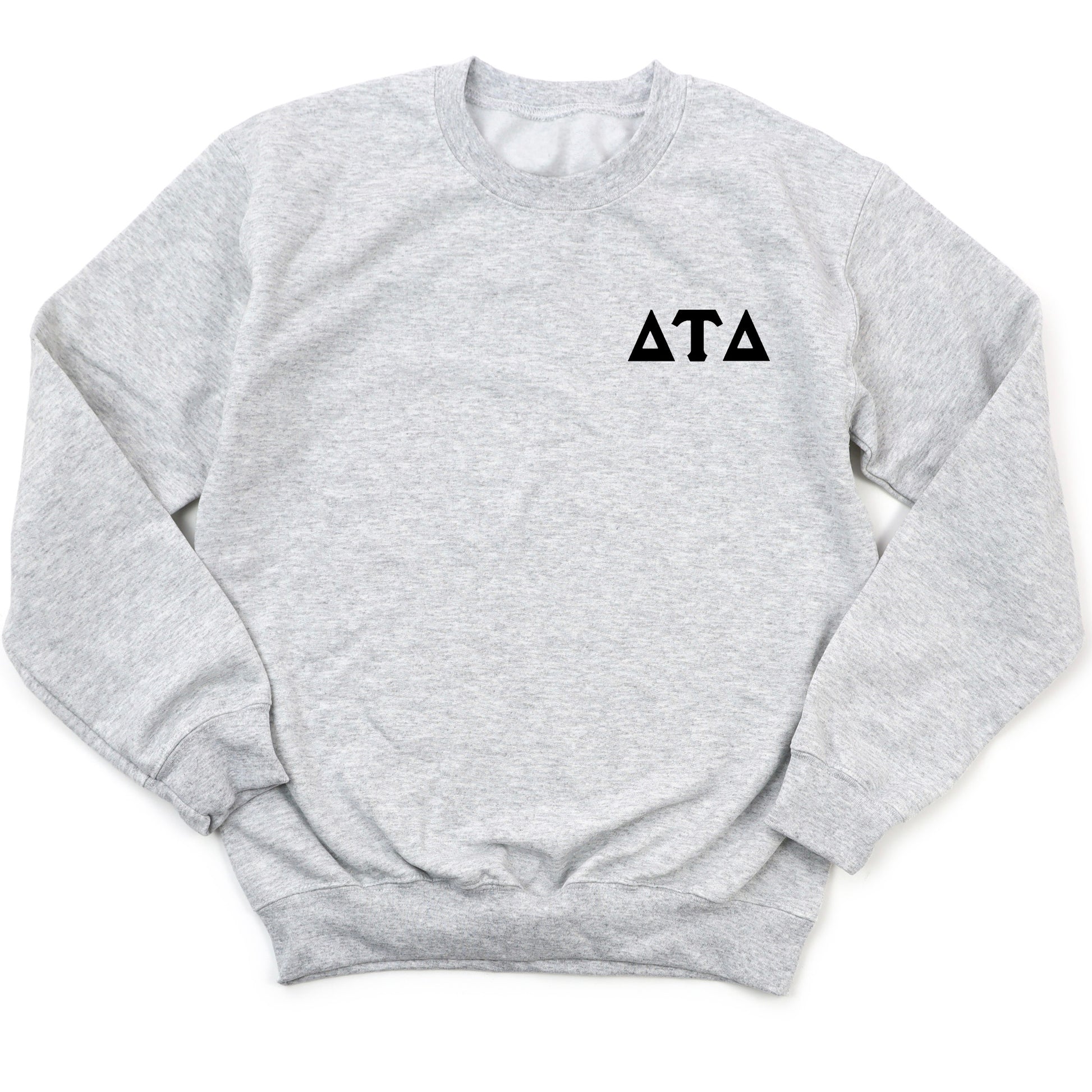a grey sweatshirt with the letters ata on it