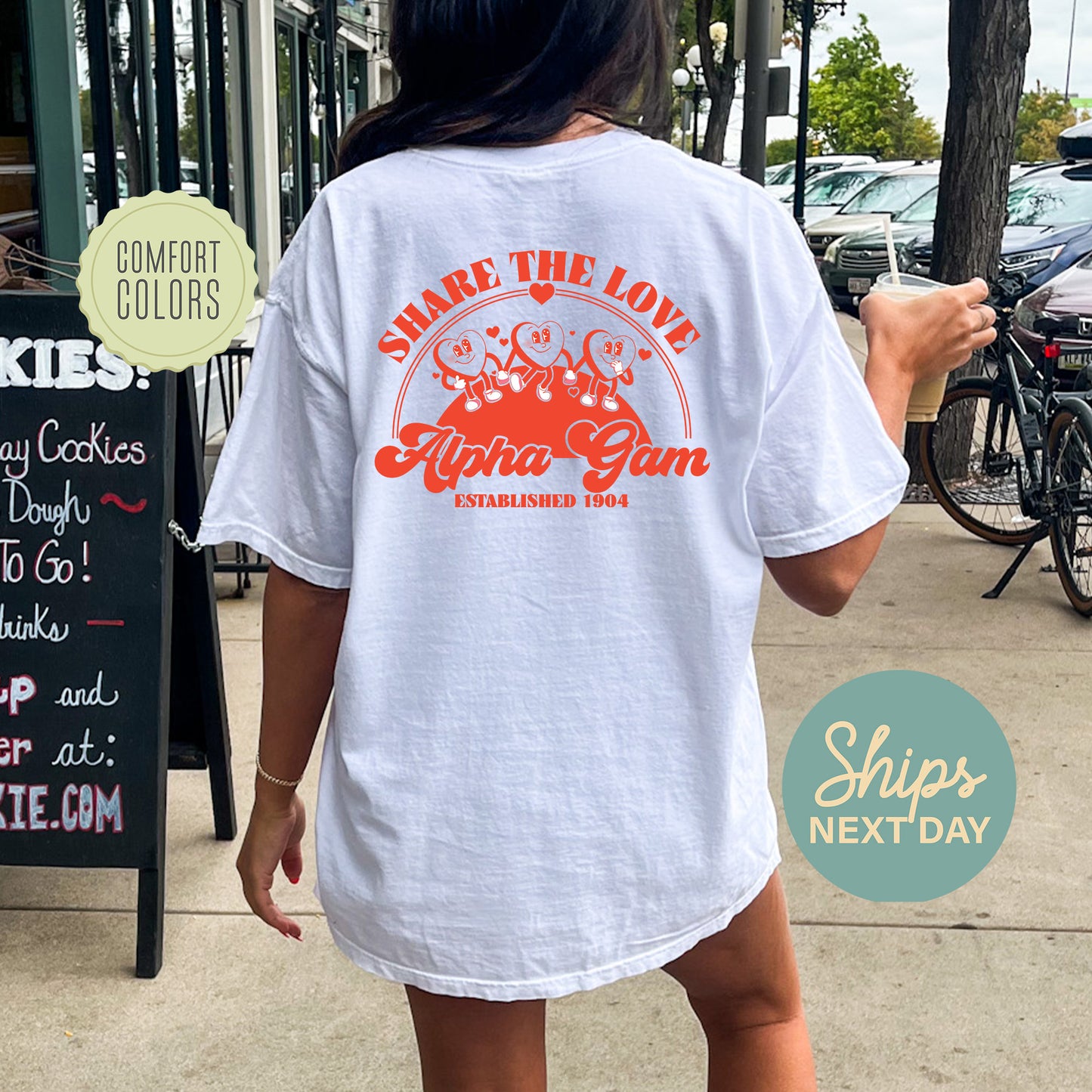 Alpha Gamma Delta Share the Love Comfort Colors Sorority T-shirt _ 33235g