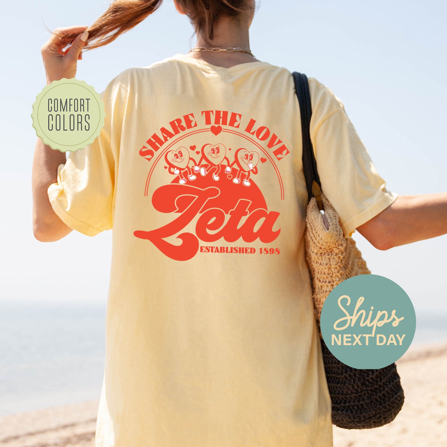 Zeta Tau Alpha Share the Love Comfort Colors Sorority T-shirt _ 33257g