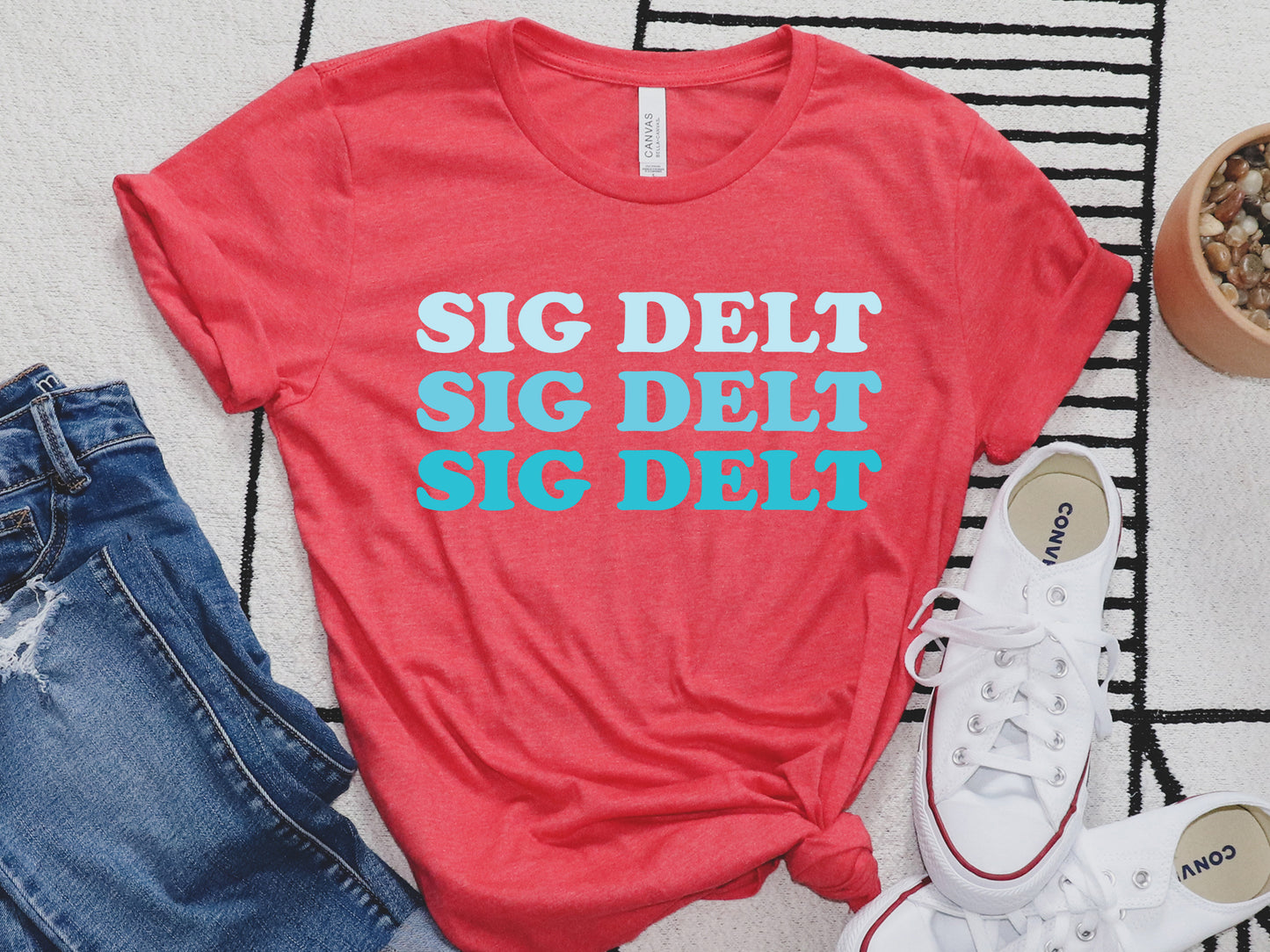Sigma Delta Tau Touch of Blue Sorority T-shirt _ 2598g