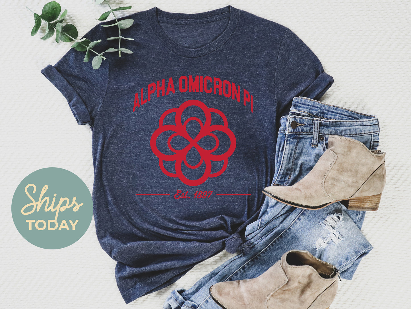 Alpha Omicron Pi Loyalty Crest Sorority T-shirt _ 4424g