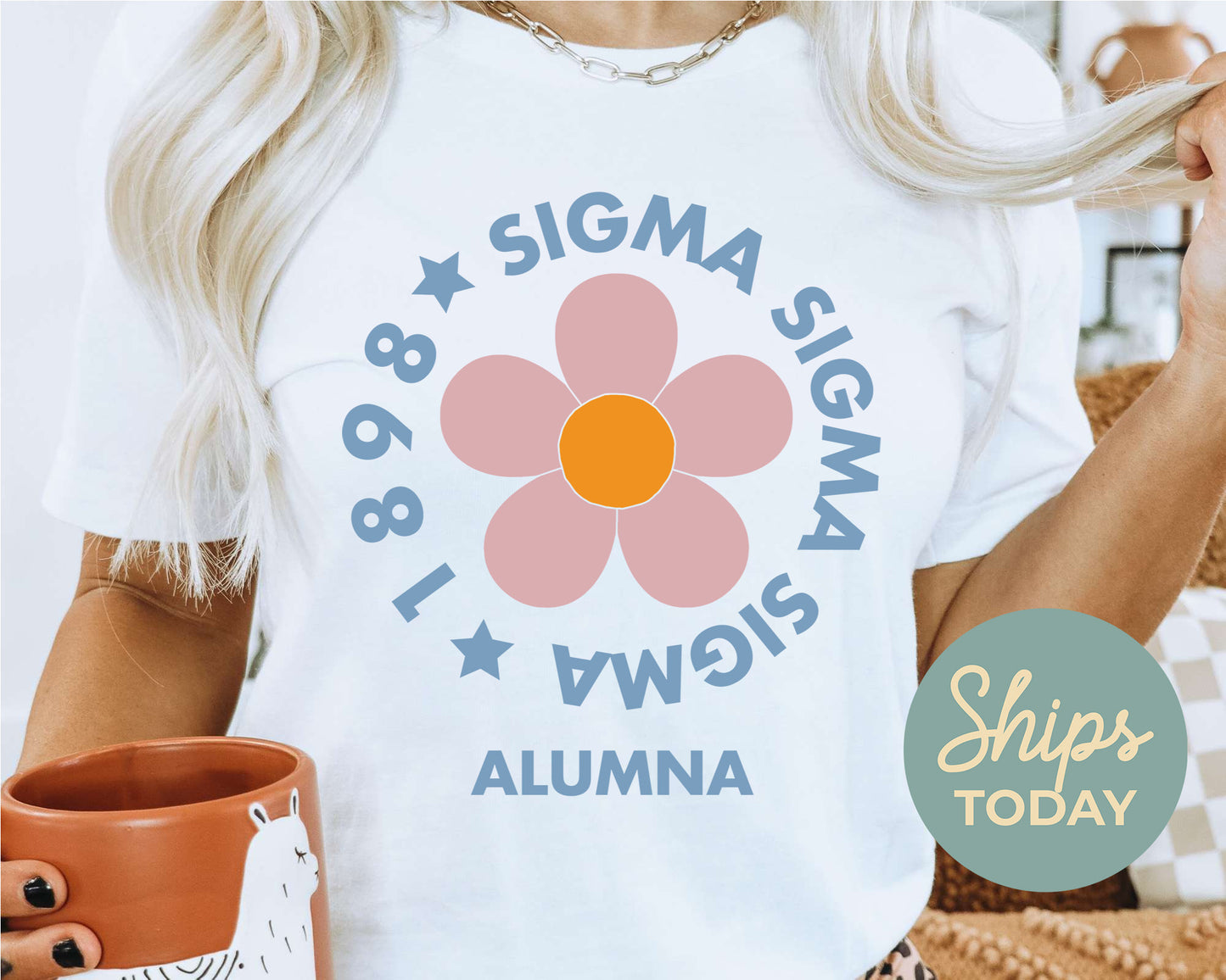 Sigma Sigma Sigma Floral Alumna Sorority T-shirt _ 2574g