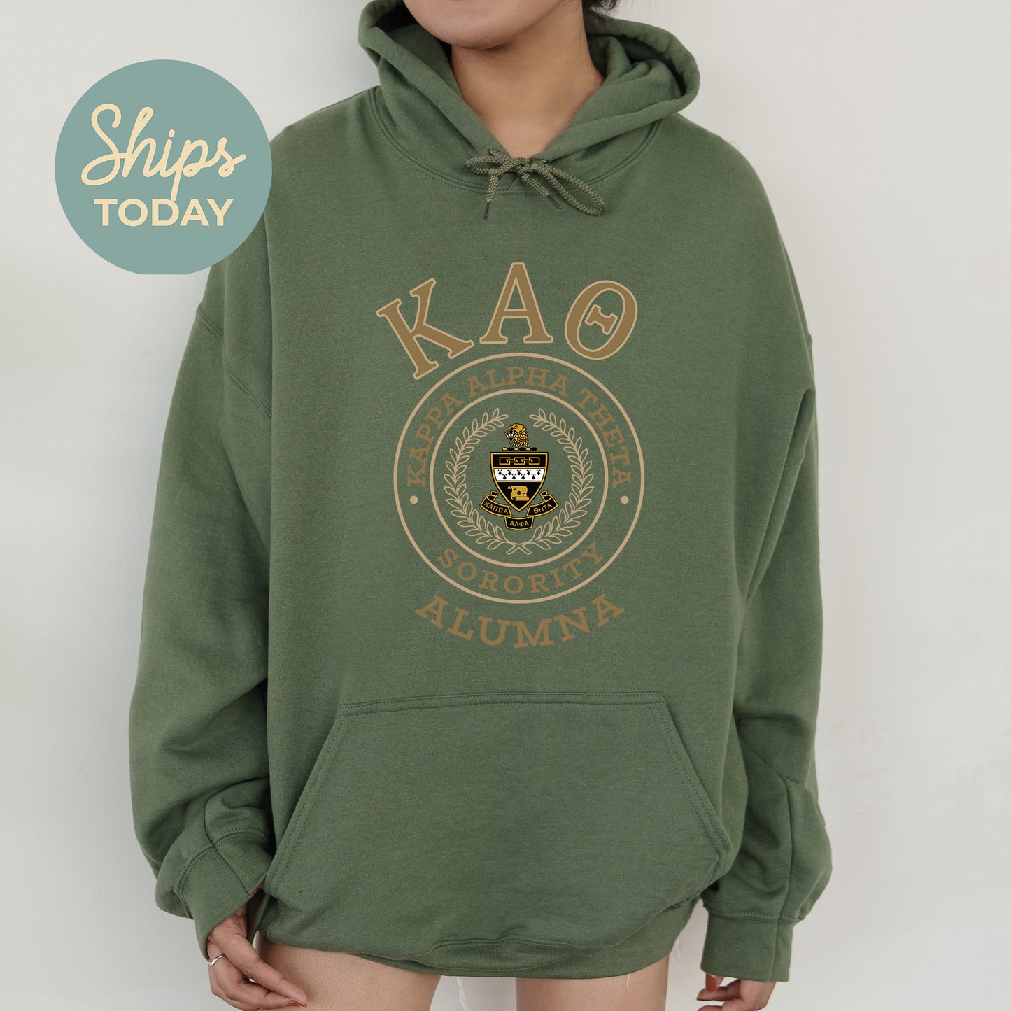 Kappa Alpha Theta Alumna Vintage Sorority Hoodie _ 31024g
