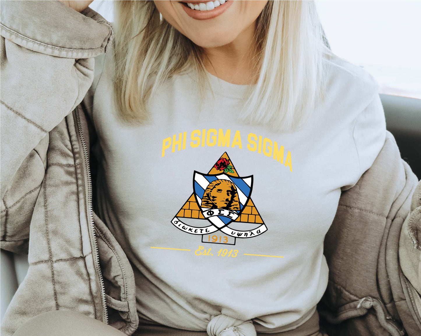 Phi Sigma Sigma Loyalty Crest Sorority T-shirt _ 4439g