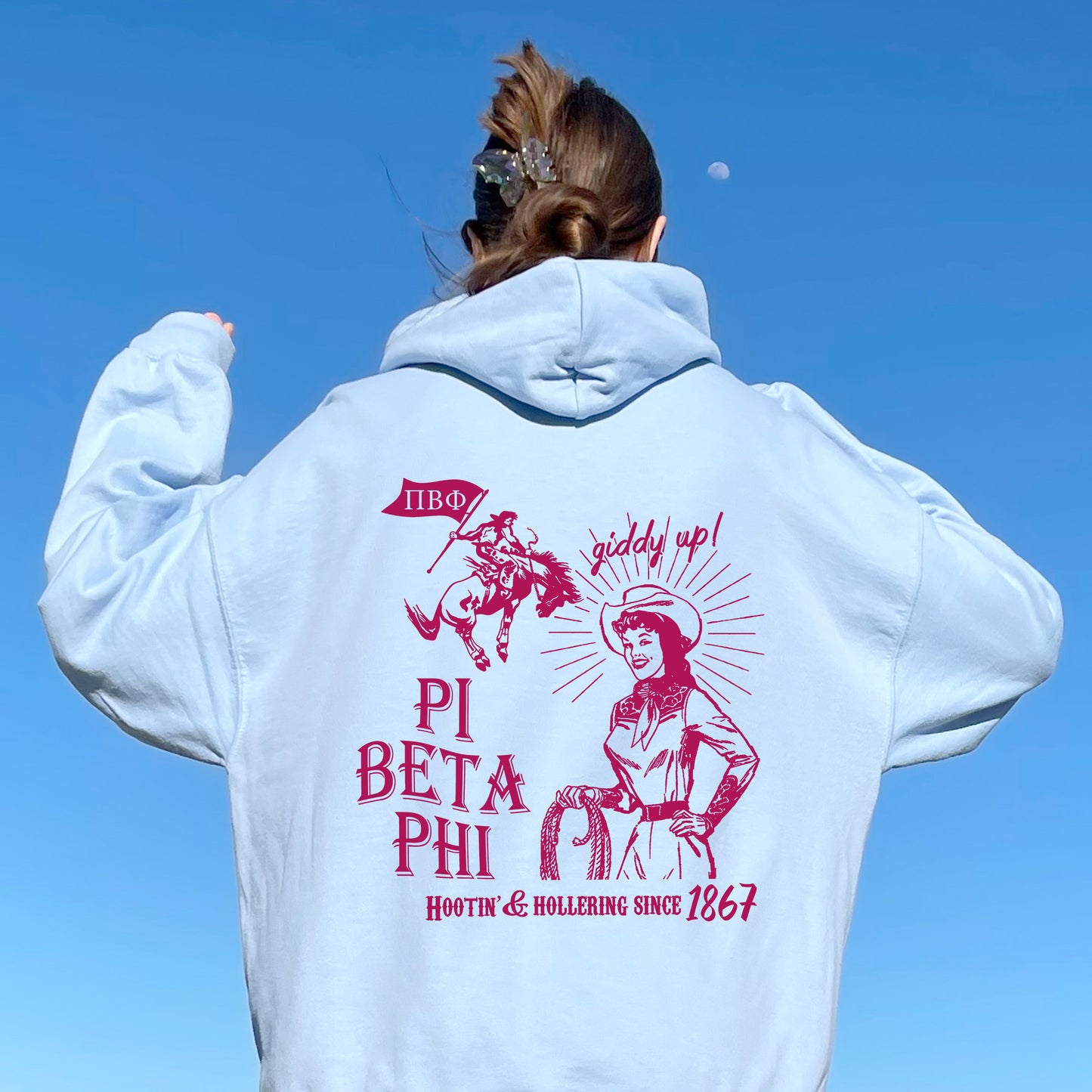 Pi Beta Phi Giddy Up Sorority Hoodie _ 36193g