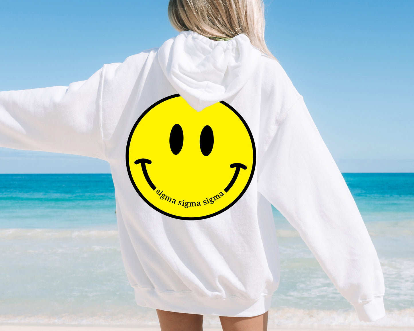 Sigma Sigma Sigma Smiley Face Sorority Hoodie _ 32865g