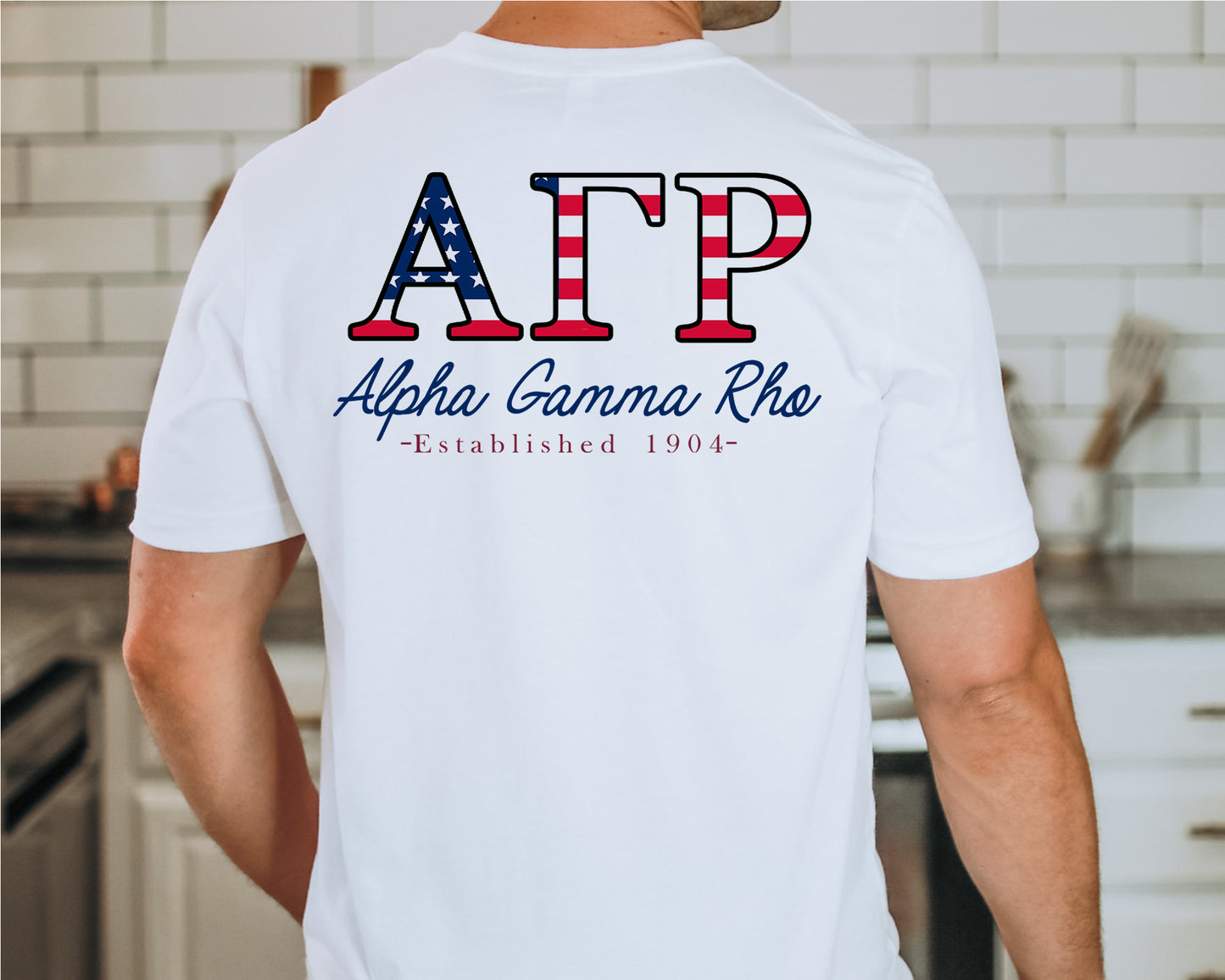 Alpha Gamma Rho USA Flag Letters Fraternity T-shirt _ 33425g