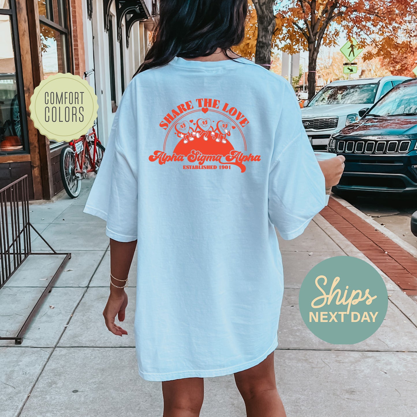 Alpha Sigma Alpha Share the Love Comfort Colors Sorority T-shirt _ 33238g
