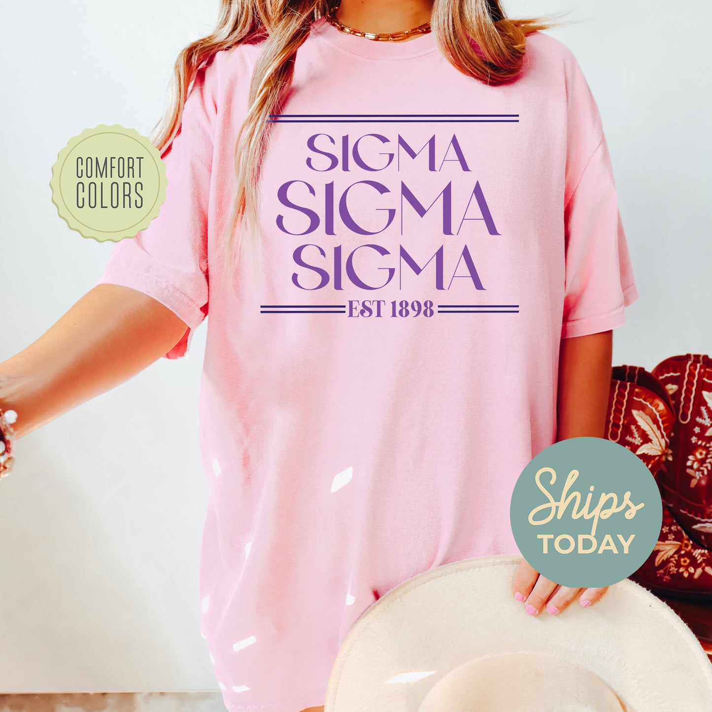 Sigma Sigma Sigma Greek Harmony Comfort Colors Sorority T-shirt _ 34987g