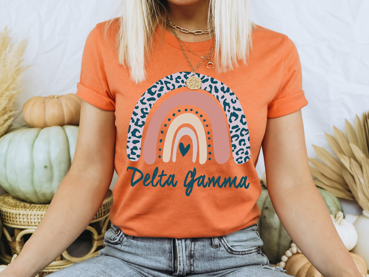 Delta Gamma Greek Rainbow Sorority T-shirt _ 2744g