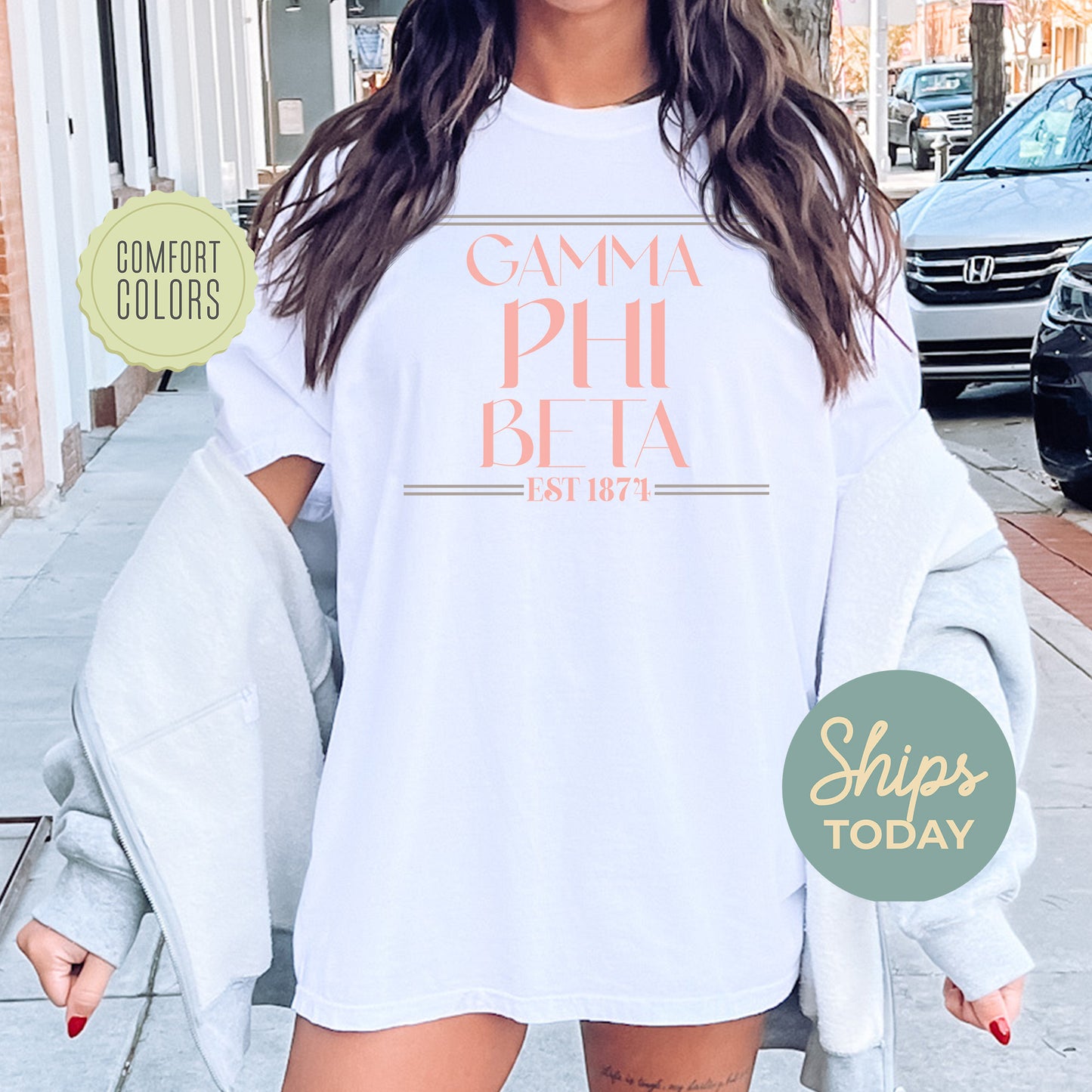 Gamma Phi Beta Greek Harmony Comfort Colors Sorority T-shirt _ 34978g