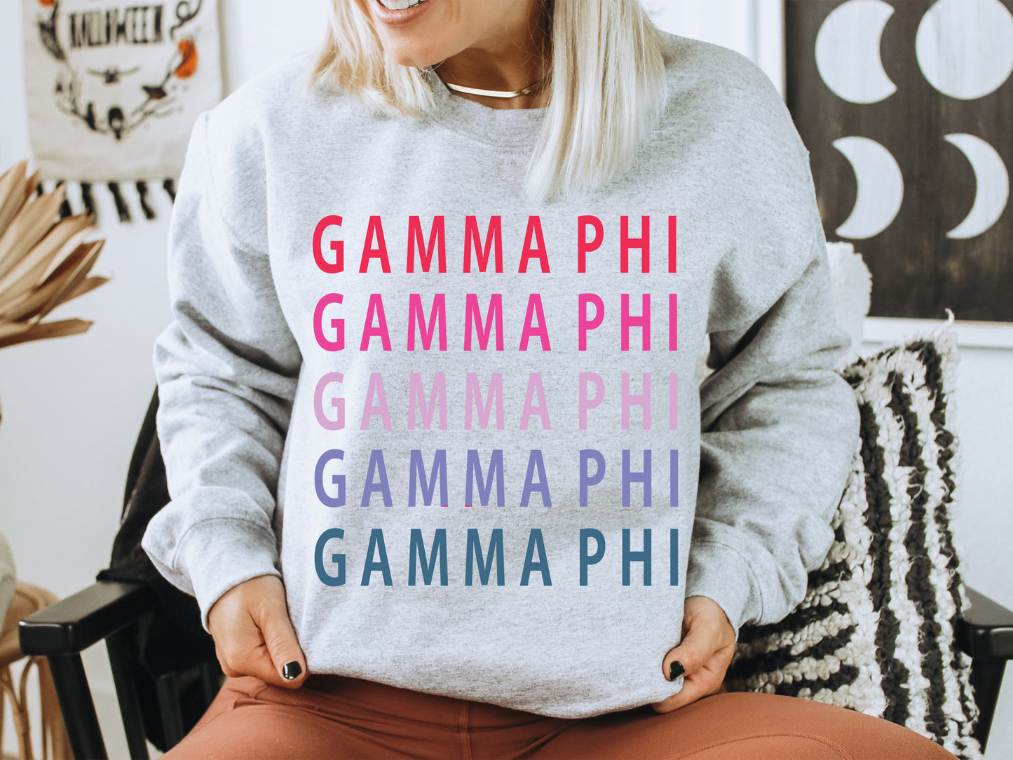 Gamma Phi Beta Bright and Stacked Sorority Sweatshirt _ 14g