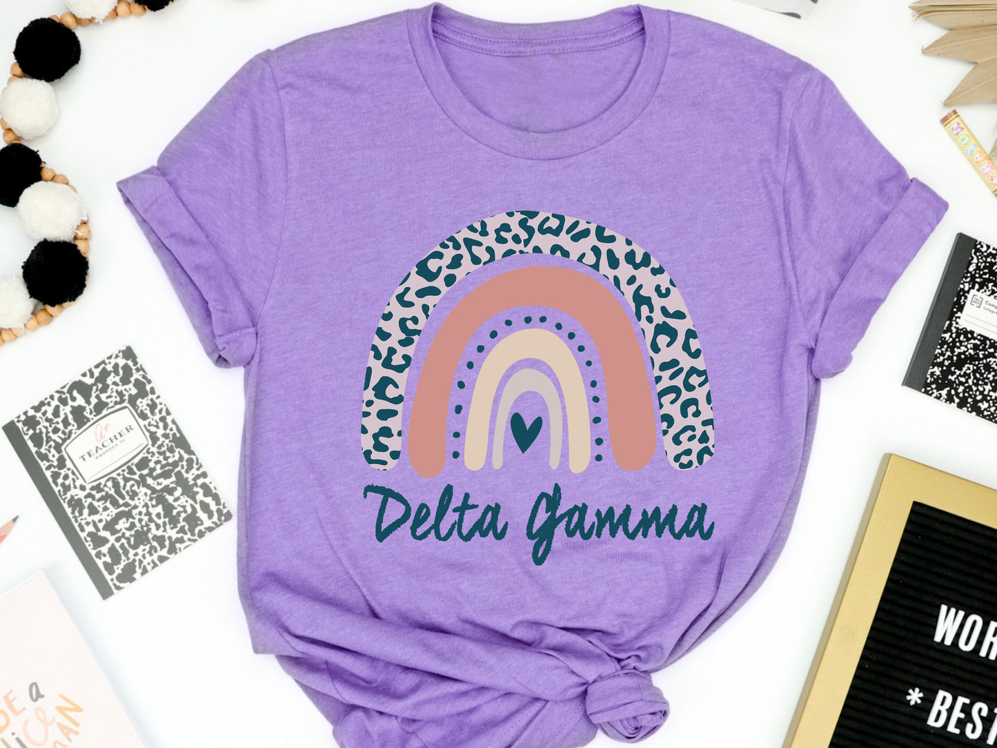 Delta Gamma Greek Rainbow Sorority T-shirt _ 2744g