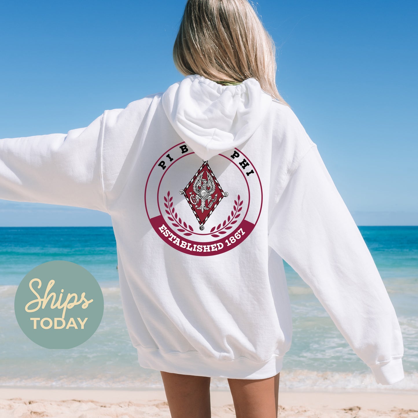 Pi Beta Phi Crested Tradition Sorority Hoodie _ 32836g