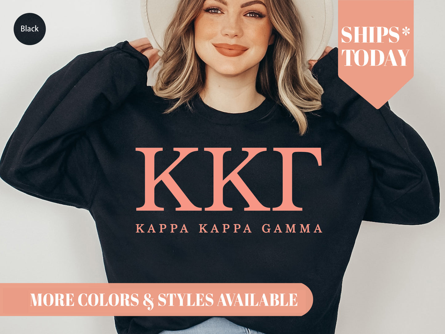Kappa Kappa Gamma Pink Personality Sorority Sweatshirt _ 665g