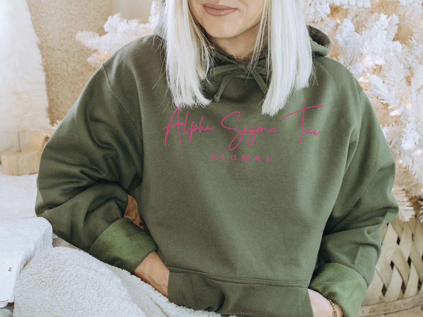 Alpha Sigma Tau Simple and Sweet Alumna Sorority Hoodie _ 499g