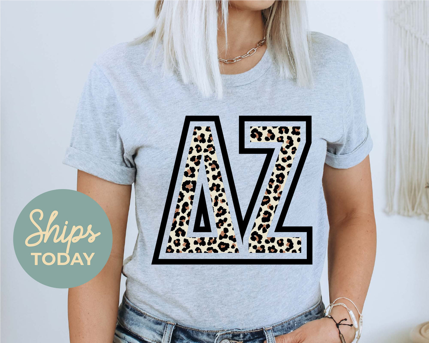 Delta Zeta Leopard Greek Letters Sorority T-shirt _ 30448g