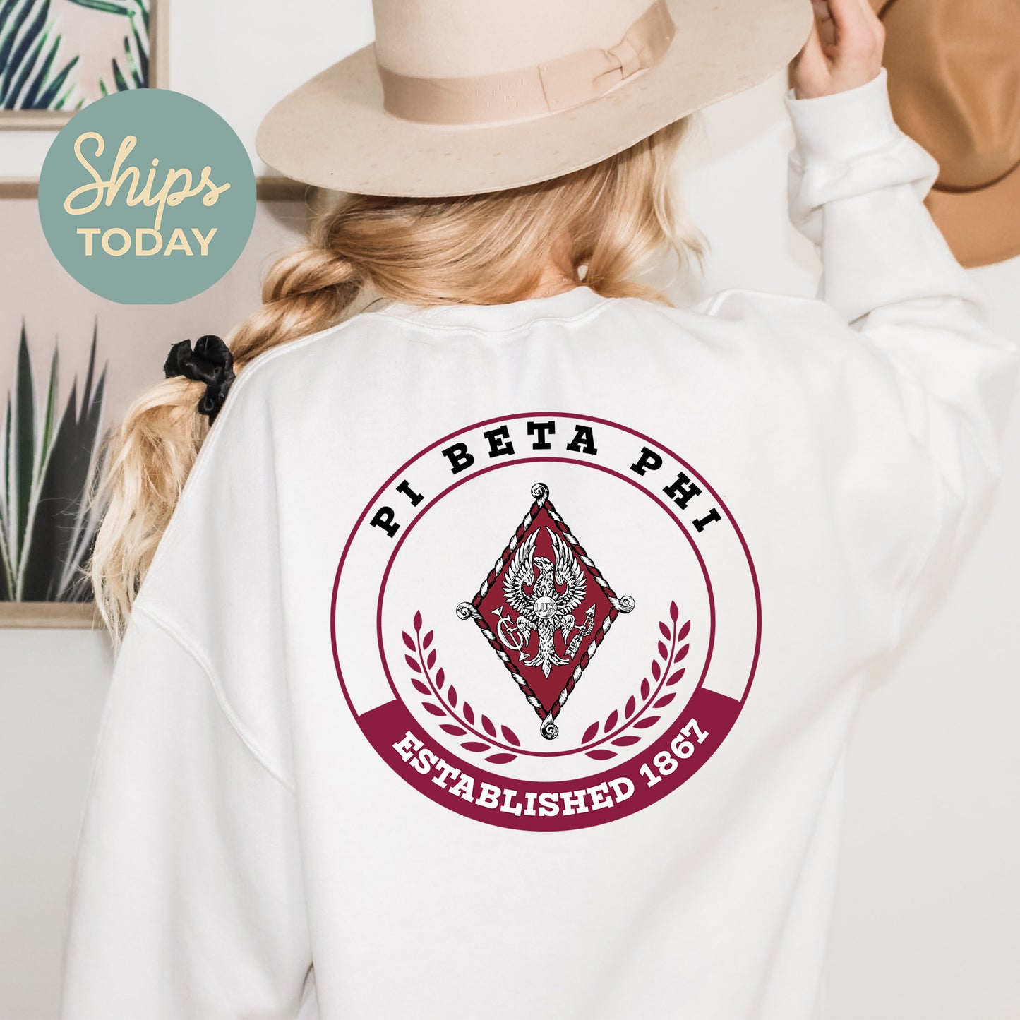 Pi Beta Phi Crested Tradition Sorority Sweatshirt _ 32836g