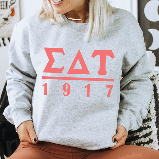 Sigma Delta Tau Monochromatic Sorority Sweatshirt _ 30864g
