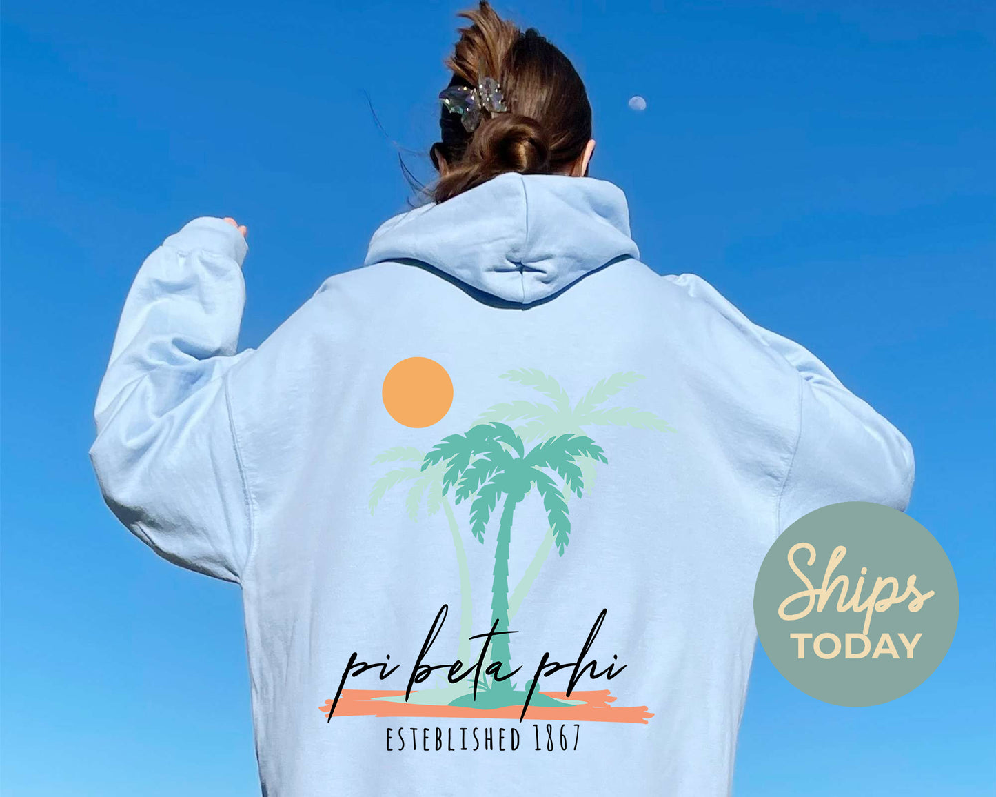 Pi Beta Phi Island Sisterhood Sorority Hoodie _ 33579g