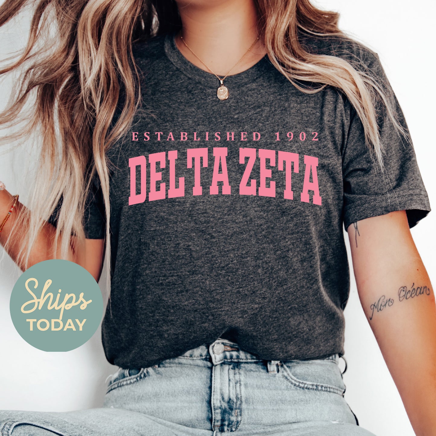 Delta Zeta Bold Letters Sorority T-shirt _ 35133g