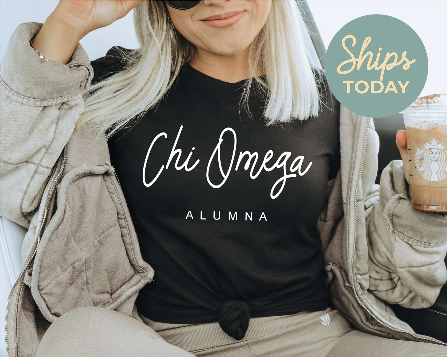 Chi Omega Flashy Alumna Sorority T-shirt _ 2534g