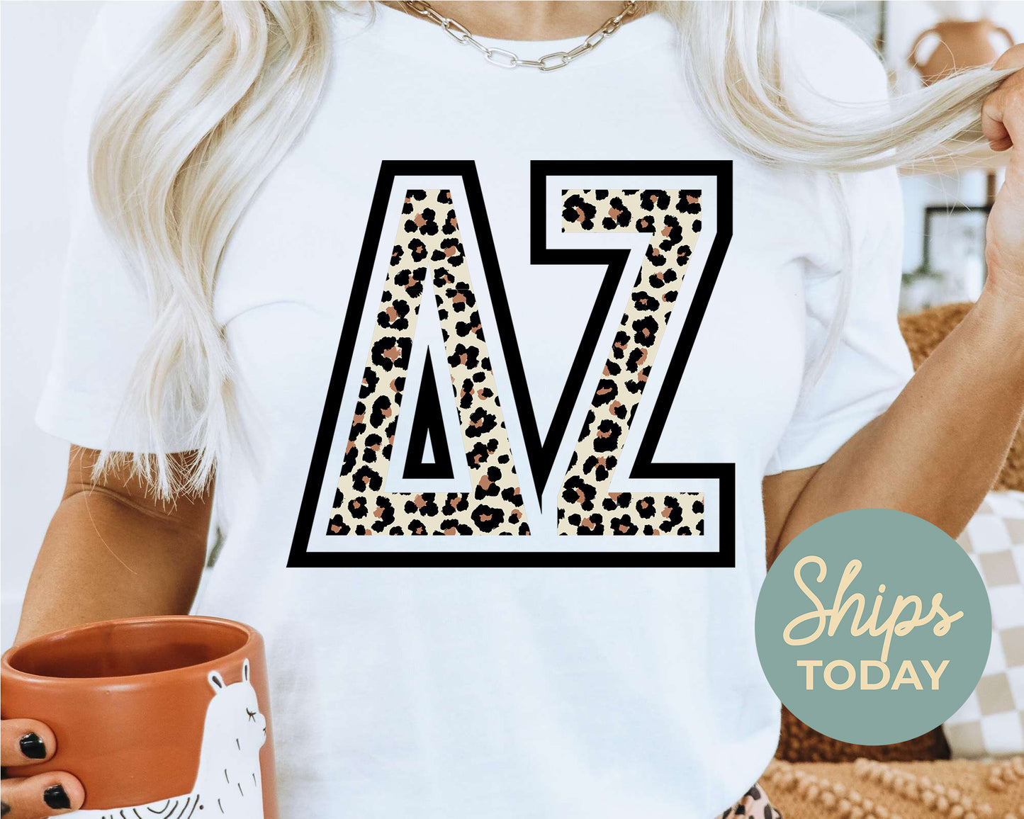 Delta Zeta Leopard Greek Letters Sorority T-shirt _ 30448g